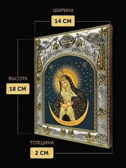 Икона Остробрамская Божия Матерь в ризе, 18х14 см