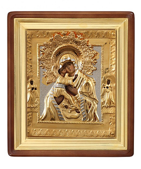 Икона живописная в киоте 13х18 масло, риза №49, киот №1 Владимирская БМ