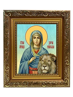 Икона Дария Римская мученица, широкая рамка 19,5х22,5х2 см 063