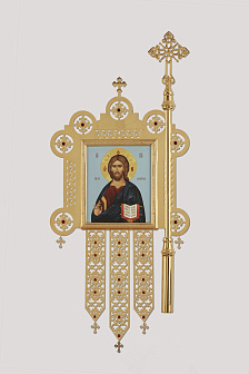 Хоругви №2 штамповка гравировка подвески золочение камни без древок (пара)