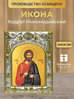 Икона Кодрат Никомидийский в ризе, 18х14 см