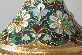 Потир 0.5л 4-финифти, филигрань, эмаль / золочение / серебряный стакан (УИН)