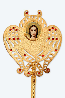 Рипида №13 выпиловка гравировка золочение камни (пара)