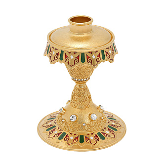 Подсвечник №20 литьевой, эмаль / золочение