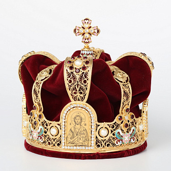 Венцы венчальные №4 / пара / филигрань, эмаль / золочение