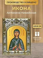 Икона Антонина Никейская в ризе, 18х14 см
