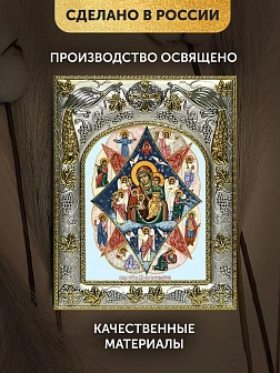 Икона Неопалимая Купина Божия Матерь в ризе, 18х14 см