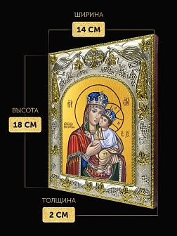 Икона Киево-Братская Божия Матерь в ризе, 18х14 см