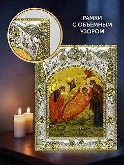 Икона Недреманное Око Божия Матерь в ризе и деревянном киоте, 26х22 см