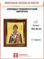 Икона Спиридон Тримифунтский святитель в киоте 18х21х4 см 135