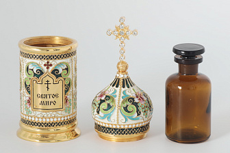 Сосуд для миро филигрань, эмаль / золочение