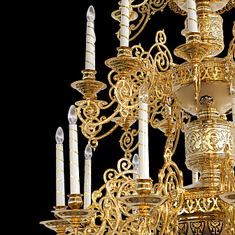 Паникадило 3 яруса 30 свечей алюминий золочение