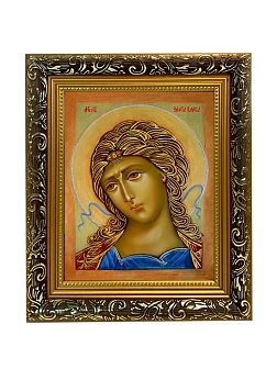 Икона Гавриил Архангел Ангел Златые Власы, узкая рамка 17,5х20,5х2 см 1136