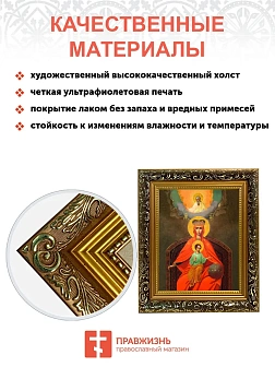 Икона Божией Матери Державная, узкая рамка 17,5х20,5х2 см 064