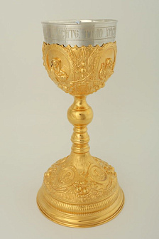 Потир 1.0л гальванопластика / золочение / серебряный стакан (УИН)