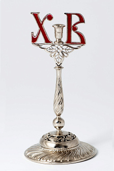Подсвечник ХВ пасхальный с эмалью никель №3