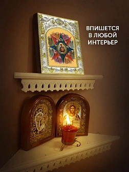 Икона Неопалимая Купина Божия Матерь в ризе, 18х14 см
