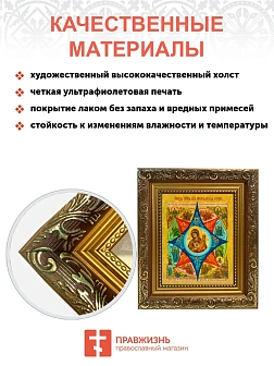 Икона Божией Матери Неопалимая Купина, широкая рамка 19,5х22,5х2 см 181