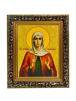 Икона Валерия Калерия мученица, узкая рамка 17,5х20,5х2 см 040