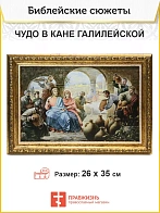 Картина на холсте в раме Чудо в Кане галилейской 26х35