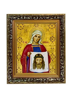 Икона Вероника Виринея Едесская мученица, узкая рамка 17,5х20,5х2 см 045
