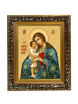Икона Божией Матери Взыскание погибших, узкая рамка 17,5х20,5х2 см 102