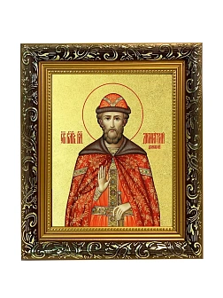 Икона "Дмитрий Донской", св. блгв. кн. Московский, с золочением поталью, 09Д1-УЛ