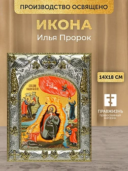 Икона Илья Пророк в ризе, 18х14 см