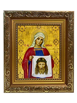 Икона Вероника Виринея Едесская мученица, широкая рамка 19,5х22,5х2 см 045