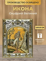 Икона Онуфрий Великий в ризе, 18х14 см