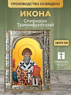 Икона Спиридон Тримифунтский в ризе, 18x24 см