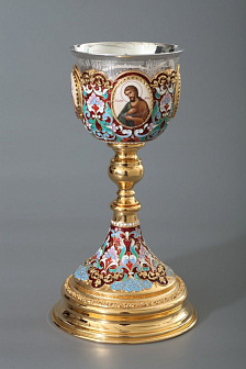Потир 0.5л 4-финифти, филигрань, эмаль / золочение / серебряный стакан (УИН)