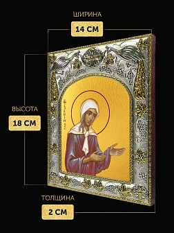 Икона Ксения Петербургская в ризе, 18х14 см