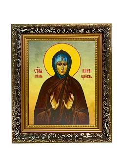 Икона Кира Берийская преподобная, узкая рамка 17,5х20,5х2 см 156
