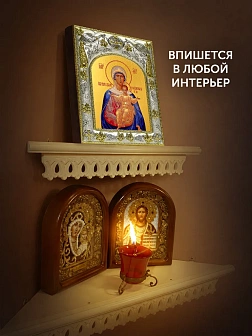 Икона Леушинская Божия Матерь в ризе, 18х14 см
