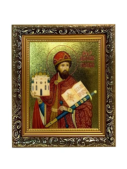 Икона Ярослав Мудрый благоверный князь с золочением