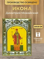 Икона Димитрий Можайский в ризе, 18х14 см