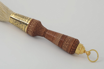 Кропило №3 гравировка лазером, резная ручка / золочение