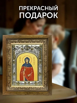 Икона Кира Берийская в ризе и деревянном киоте, 26х22 см
