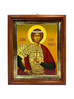 Икона Георгий Победоносец великомученик в киоте 18х21х4 см 058 Икона Георгий Победоносец великомученик в киоте 18х21х4 см 058