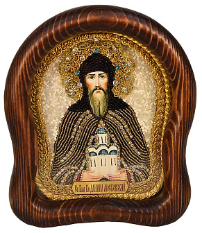 062 Именная икона Даниил Московский бисер, дерево 