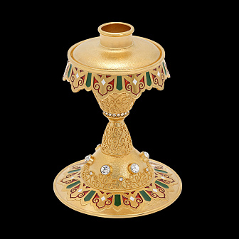 Подсвечник №20 литьевой, эмаль / золочение