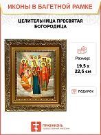 Икона Божьей Матери Целительница, широкая рамка 19,5х22,5х2 см 147