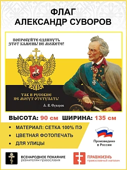 Флаг 281 Суворов Русские не могут отступать триколор 90х135 материал сетка для улицы
