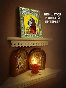 Икона Стилиан Пафлагонский в ризе, 18х14 см