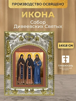 Икона Собор Дивеевских Святых в ризе, 18х14 см