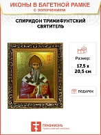Именная икона Спиридон Тримифунтский золочение поталь 135