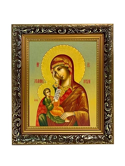 Икона Божией Матери Утоли моя печали, узкая рамка 17,5х20,5х2 см 143