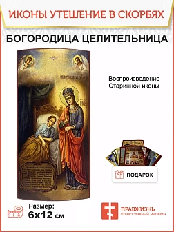 Икона Пресвятая Богородица Целительница дерево холст 12х24 см Икона Пресвятая Богородица Целительница дерево холст 12х24 см
