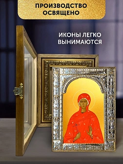 Икона Алла Готфская в ризе и деревянном киоте, 33х27 см